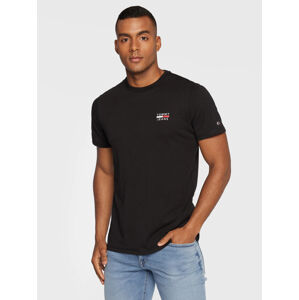 Tommy Jeans pánské černé tričko CHEST LOGO - M (BDS)